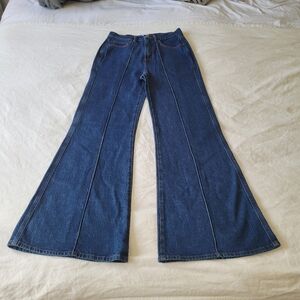 Loft The Super Flare Jeans Womens Size 26 Dark Wash Retro 1970s Boho Festival